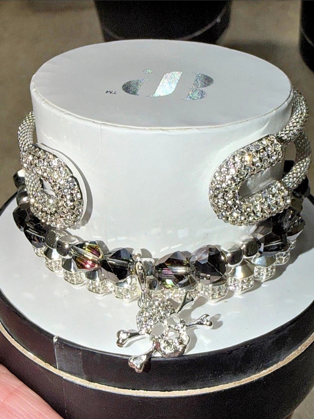 Bomb Party Halloween 2025-Beyond The Veil of Sparkle Skull on Silver ST21638